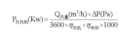 引風(fēng)機(jī)的功率匹配用下述公式